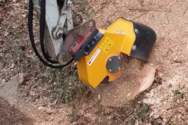 stump grinder destroying tree stump