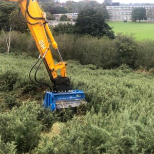 mulcher clearing Hedgerow