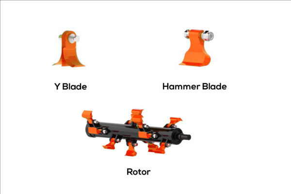 Y blade and hammer blade flail options